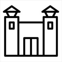 A black and white outline of a prison building vector