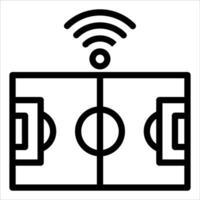 A soccer field with wifi icon vector