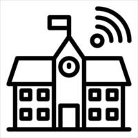 A school building with wifi symbol vector