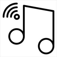 A music note icon with a wifi symbol vector
