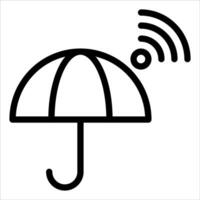 An umbrella with wifi symbol on it vector