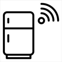 A refrigerator with wifi icon on a white background vector