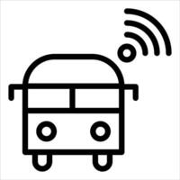 A bus with wifi icon on a white background vector