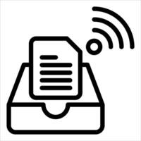 A wifi icon with a paper document in a box vector