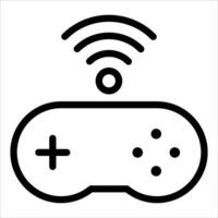 A black and white image of a game controller with wifi vector