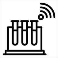 A black and white image of a laboratory with a wifi symbol vector