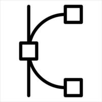 A black and white image of a line with a square in the middle vector