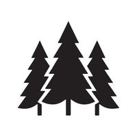 Three Evergreen Trees Icon Simple Forest Symbol for Nature Designs vector