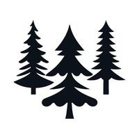 Silhouette of Three Pine Trees Nature's Simple Elegance vector