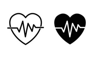Heart with Heart Rate Icon, heart with a pulse line icon sign. vector