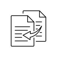 Data Replication Icon in outline. Black line icon for duplicate Icon, vector