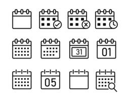 Calendar icon set. Calendar icon with different date from 1 and 31 day. Meeting deadlines. reminder organizer event signs. calendar planner icons for app, website, UI. vector