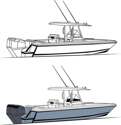 friendly anti oil boat illustration.
