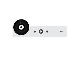 Minimal Vinyl Record Music Player UI with Play Controls vector