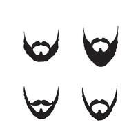 beard and mustache icons set vector