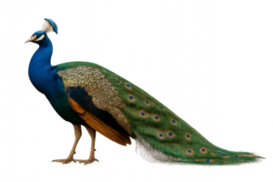 Peacock Displaying Vibrant Feathers in a Natural Setting During Daylight Hours png
