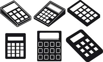 Collection of Isometric and Flat Calculator Icons vector