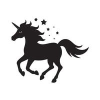 Unicorn Running Through Glowing Star Field vector