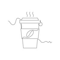 one line art Coffee illustration. line art, one continuous line, simple, hand drawn and sketch style. for icons, symbols, signs or logos vector