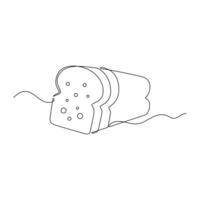 one line art Bread illustration. line art, one continuous line, simple, hand drawn and sketch style. for icons, symbols, signs or logos vector
