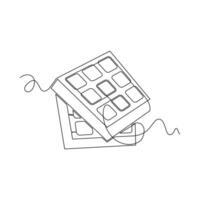one line art Waffle illustration. line art, one continuous line, simple, hand drawn and sketch style. for icons, symbols, signs or logos vector