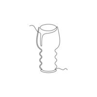 one line art Ipa Glass illustration. line art, one continuous line, simple, hand drawn and sketch style. for icons, symbols, signs or logos vector
