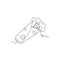 one line art Kebab illustration. line art, one continuous line, simple, hand drawn and sketch style. for icons, symbols, signs or logos vector