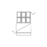 one line art Chocolate illustration. line art, one continuous line, simple, hand drawn and sketch style. for icons, symbols, signs or logos vector