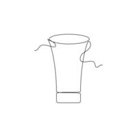 one line art Shot Glass illustration. line art, one continuous line, simple, hand drawn and sketch style. for icons, symbols, signs or logos vector