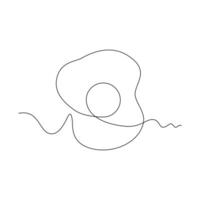 one line art Fries Egg illustration. line art, one continuous line, simple, hand drawn and sketch style. for icons, symbols, signs or logos vector