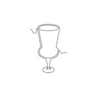 one line art Thistle Glass illustration. line art, one continuous line, simple, hand drawn and sketch style. for icons, symbols, signs or logos vector