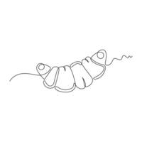 one line art Croissant illustration. line art, one continuous line, simple, hand drawn and sketch style. for icons, symbols, signs or logos vector
