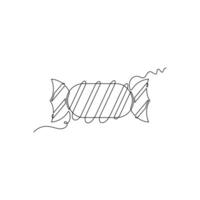 one line art Candy illustration. line art, one continuous line, simple, hand drawn and sketch style. for icons, symbols, signs or logos vector