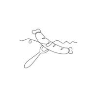 one line art Sausage illustration. line art, one continuous line, simple, hand drawn and sketch style. for icons, symbols, signs or logos vector