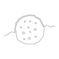 one line art Cookie illustration. line art, one continuous line, simple, hand drawn and sketch style. for icons, symbols, signs or logos vector