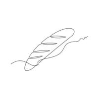 one line art Baguette illustration. line art, one continuous line, simple, hand drawn and sketch style. for icons, symbols, signs or logos vector