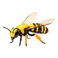 Realistic depiction of a vibrant yellow and black insect with detailed features png