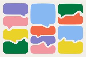 Set of colorful dialogue balloons in flat cartoon style vector