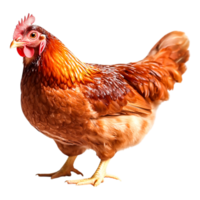 closeup of Beautiful Brown Chicken with Vibrant Feathers in Natural Pose png