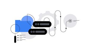 Big data and data visualization. Simple minimalist web banner vector