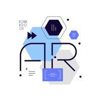 Augmented reality. High tech concept. Modern flat icon. Squared vector