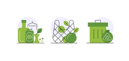 Reduce, reuse, recycle. Eco-friendly rules vector