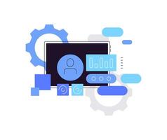 Mobile interface building. App development. Flat illustration vector