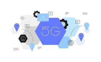 5G connection. Data transfer. High technologies. Internet vector