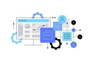 Business and computing. Dashboard interface. Statistics and analisys vector