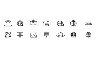 website line content icon set collection design vector