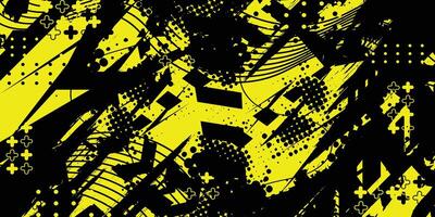 Black and yellow abstract pattern background design vector
