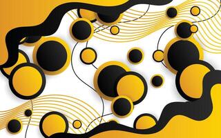 abstract background with black and yellow circles vector