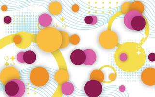 Decorative background with circle objects and fun colors vector