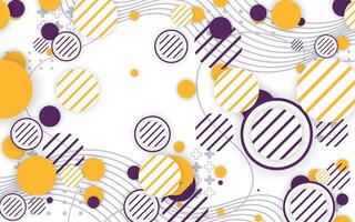Circle and stripe geometry background with trendy colors vector